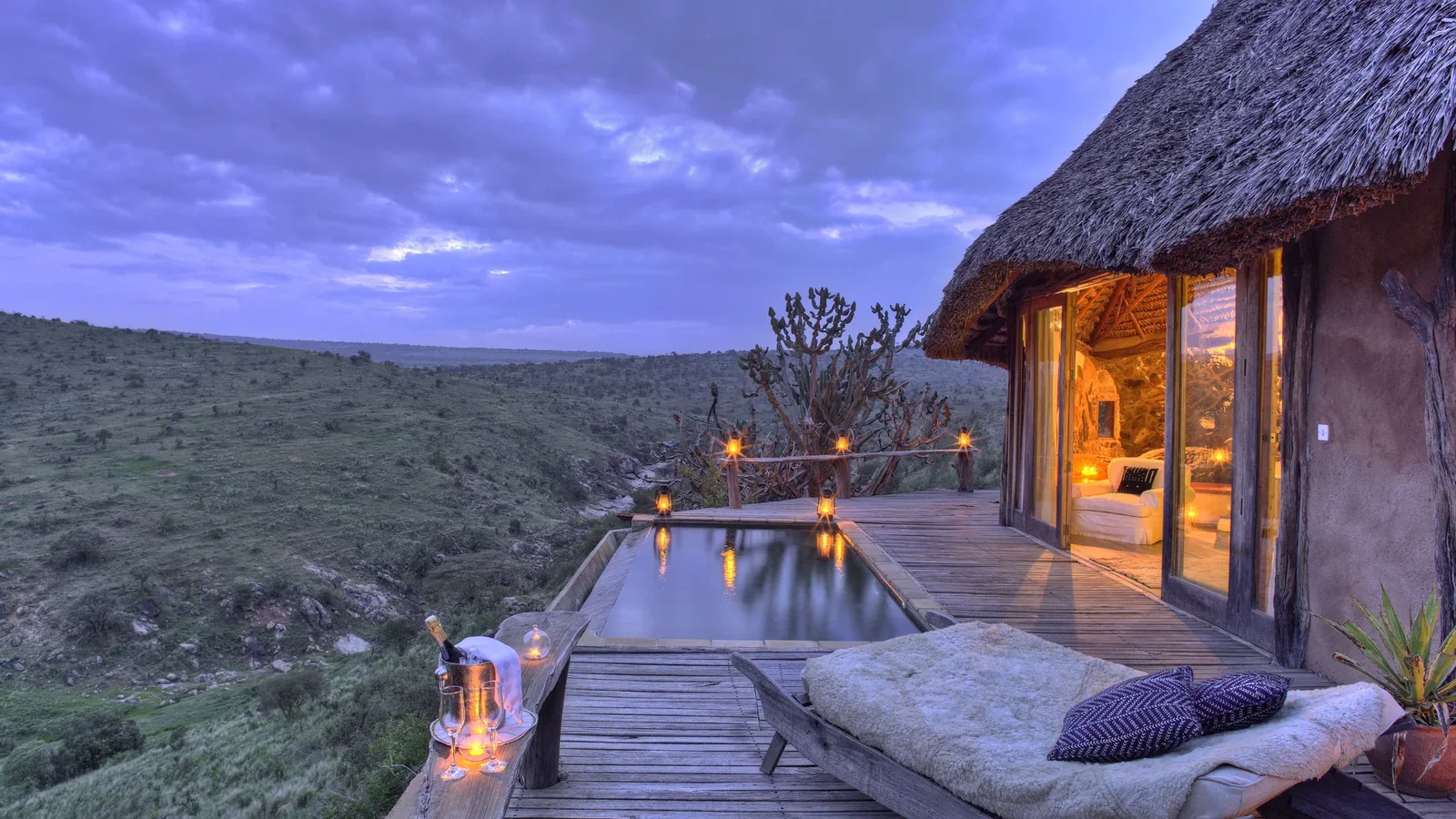 Private plunge pool and luxury suite overlooking the Borana Conservancy in Laikipia, Kenya