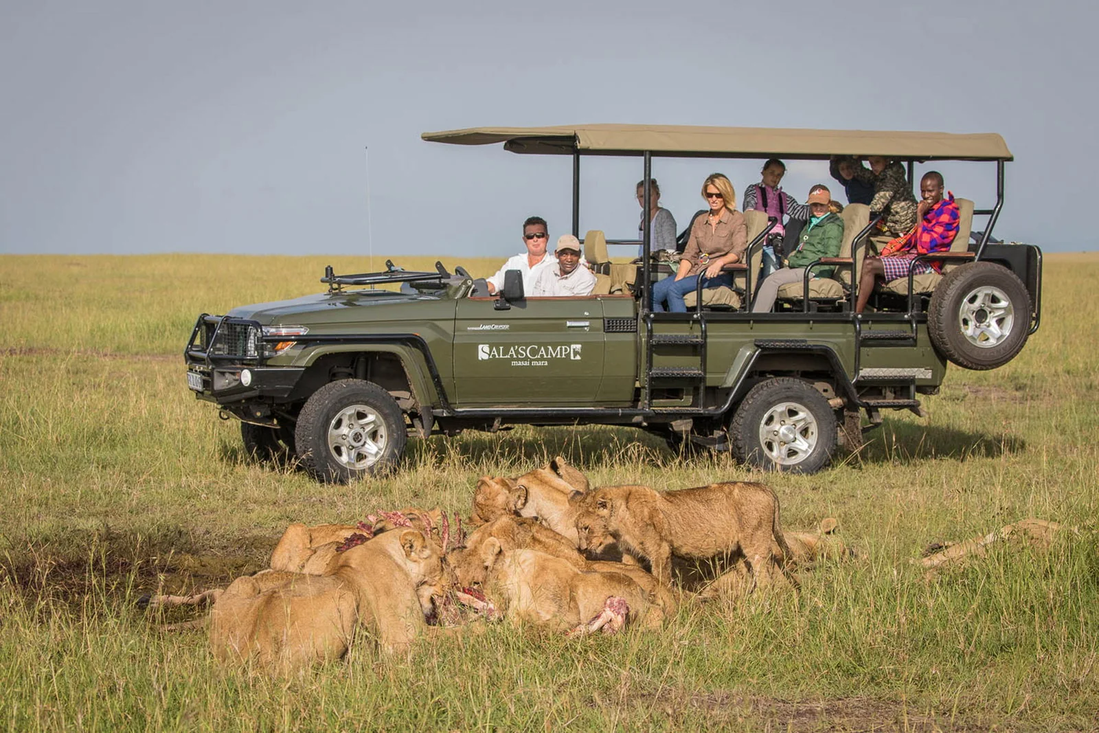 Sala’s Camp safari vehicle on a game drive in the Maasai Mara