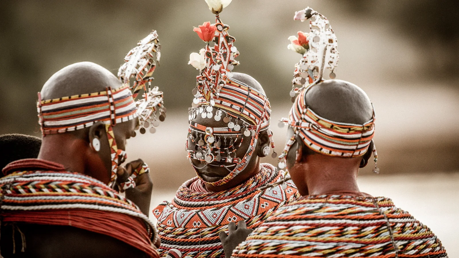 Samburu woman in traditional dress in northern Kenya