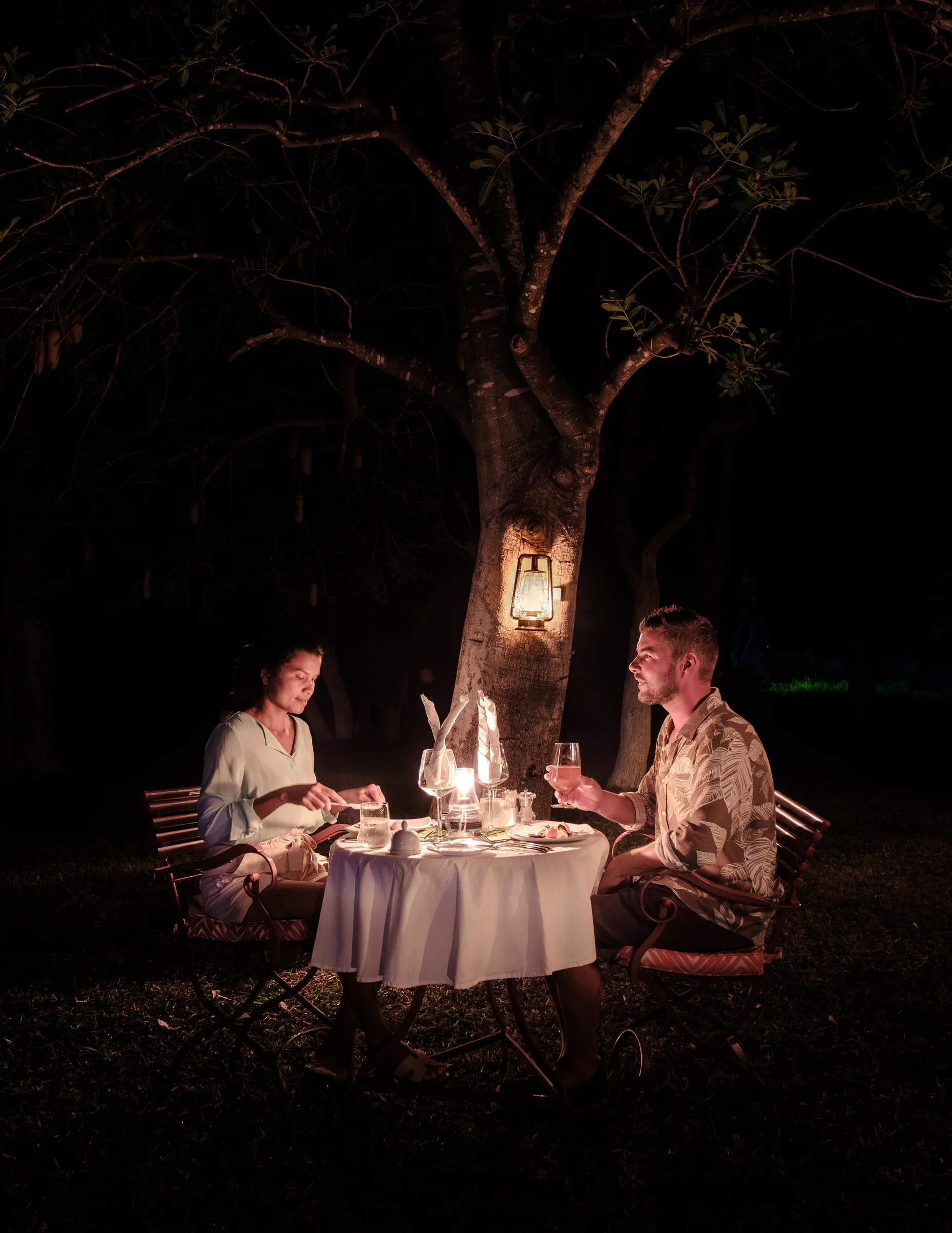 Private candlelit safari dinner for two