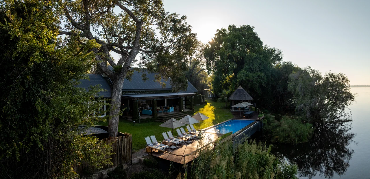 Tanyati Villa at Mukwa River Lodge, with its pool and terrace beside the river